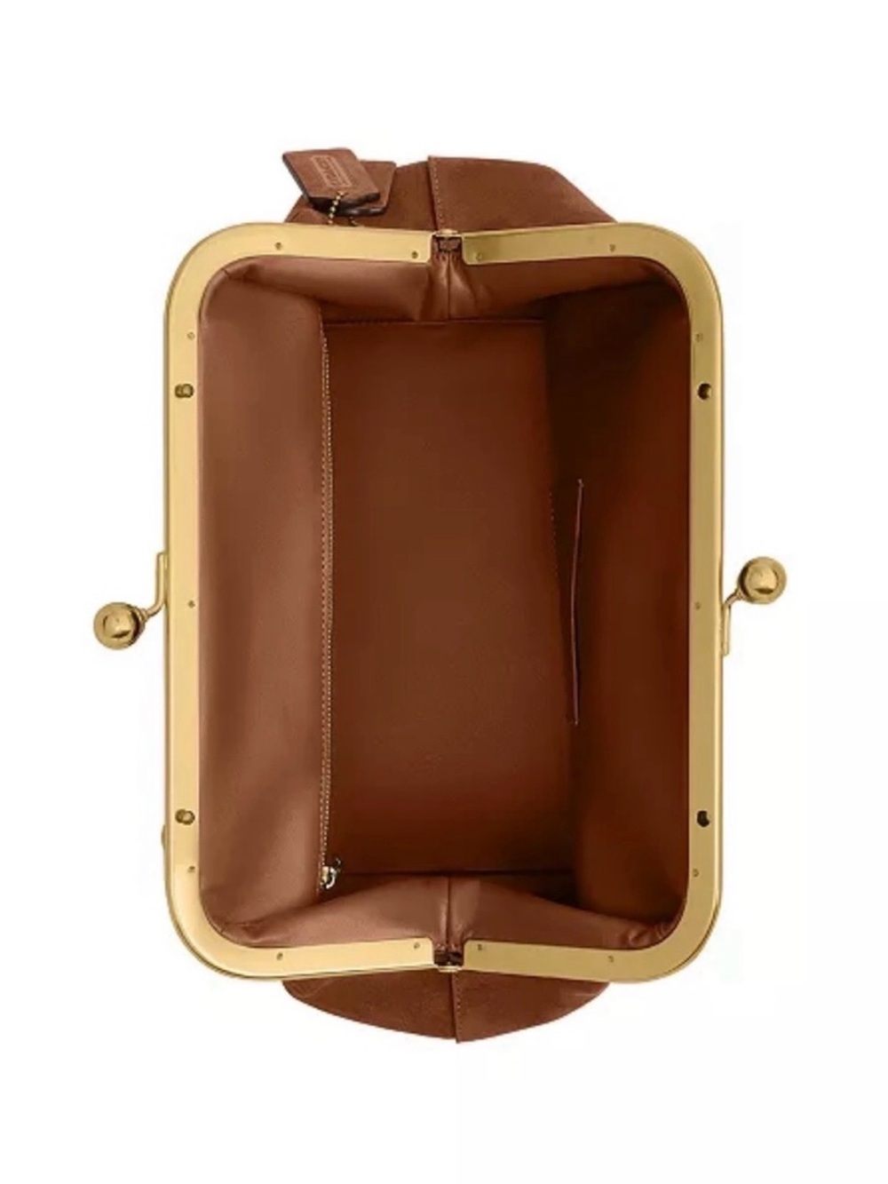 Coach Brown Suede Kiss-Lock Shoulder Bag - Picture 3 of 4